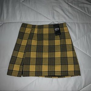 Yellow Plaid Mini Skirt